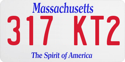 MA license plate 317KT2