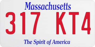 MA license plate 317KT4