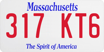 MA license plate 317KT6