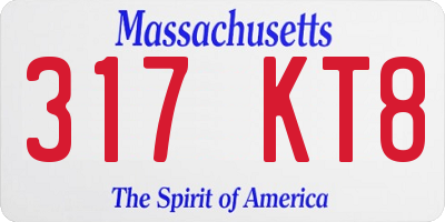 MA license plate 317KT8