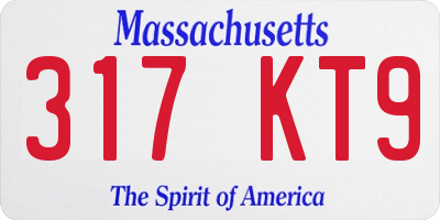 MA license plate 317KT9