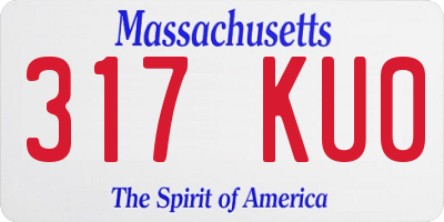 MA license plate 317KU0