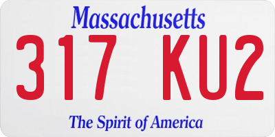 MA license plate 317KU2