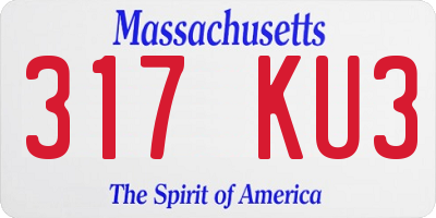 MA license plate 317KU3