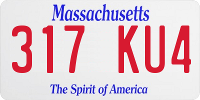 MA license plate 317KU4
