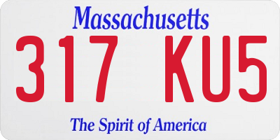 MA license plate 317KU5