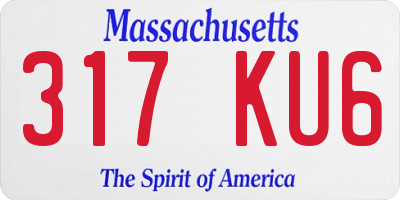 MA license plate 317KU6