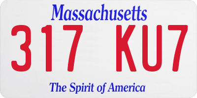 MA license plate 317KU7