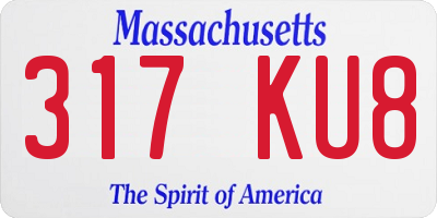 MA license plate 317KU8