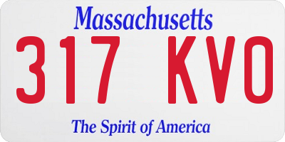 MA license plate 317KV0