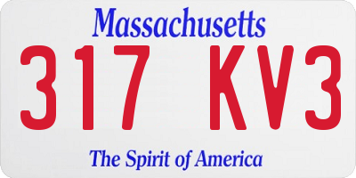 MA license plate 317KV3