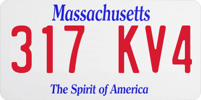 MA license plate 317KV4
