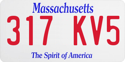 MA license plate 317KV5