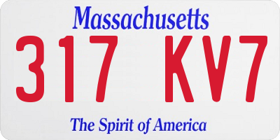 MA license plate 317KV7