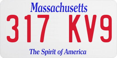MA license plate 317KV9