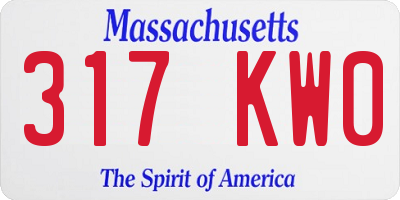 MA license plate 317KW0