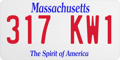 MA license plate 317KW1