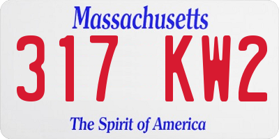 MA license plate 317KW2