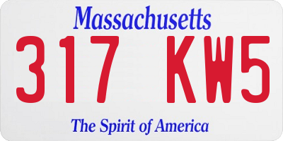 MA license plate 317KW5