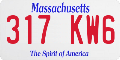 MA license plate 317KW6