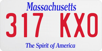 MA license plate 317KX0