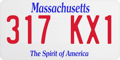 MA license plate 317KX1