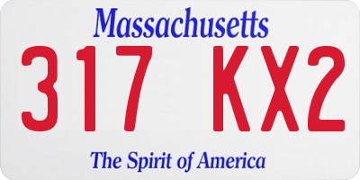 MA license plate 317KX2