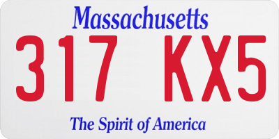 MA license plate 317KX5