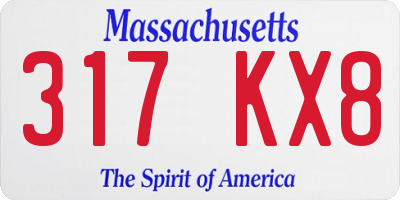 MA license plate 317KX8