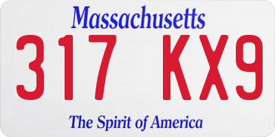 MA license plate 317KX9