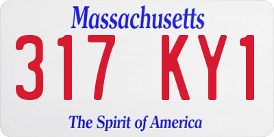 MA license plate 317KY1