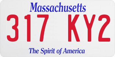 MA license plate 317KY2