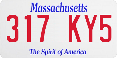 MA license plate 317KY5