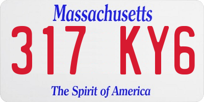 MA license plate 317KY6