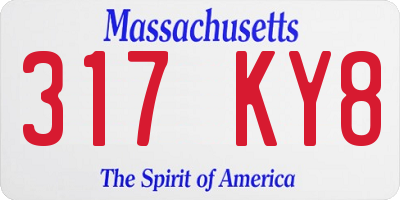 MA license plate 317KY8