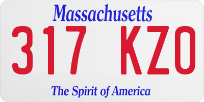 MA license plate 317KZ0