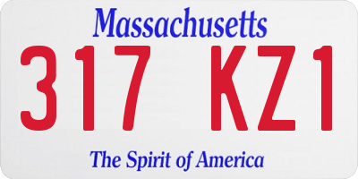 MA license plate 317KZ1