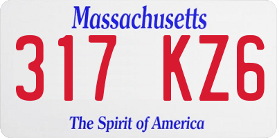 MA license plate 317KZ6