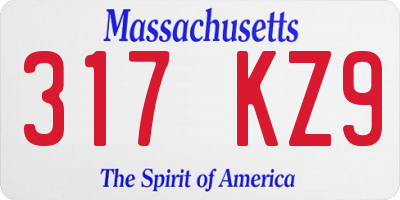 MA license plate 317KZ9