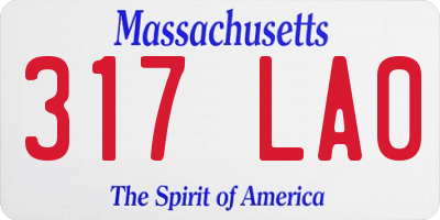 MA license plate 317LA0