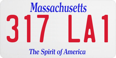 MA license plate 317LA1