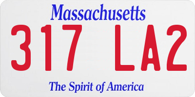 MA license plate 317LA2