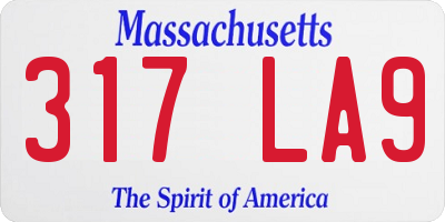 MA license plate 317LA9