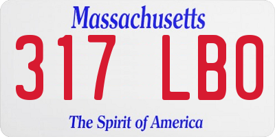 MA license plate 317LB0