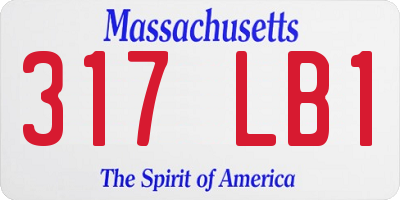 MA license plate 317LB1