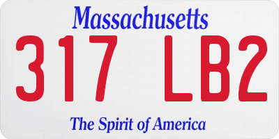 MA license plate 317LB2