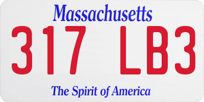 MA license plate 317LB3
