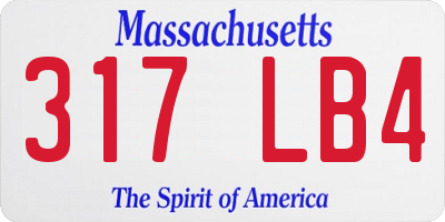 MA license plate 317LB4