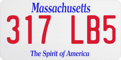MA license plate 317LB5