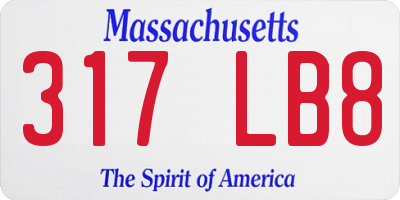 MA license plate 317LB8